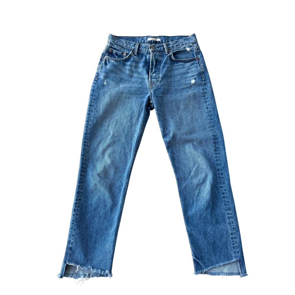 GRLFRND Karolina High Rise Skinny Jeans Distressed Raw Step Hem Women's 27